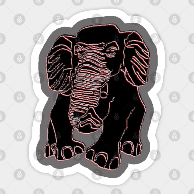 Elephant silhouette Siluet 3D 大象 elefant pixelart Sticker by 4rpixs